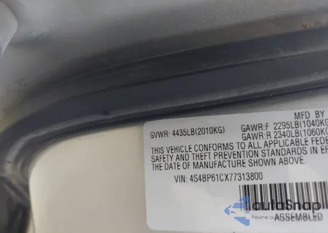 2007 Subaru Outback Outback 2.5I from USA, damaged, VIN 4S4BP61CX77313800